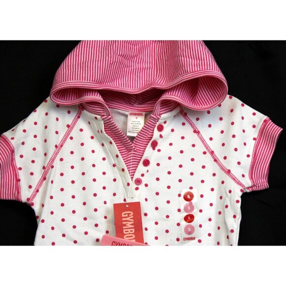 NEW 2008 Gymboree 2pc Tennis Match Shirt sz 5 Hooded Pink Polka Dot Turtle Socks - Picture 2 of 12